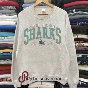 Vintage San Jose Sharks Sweatshirt, NHL Sharks Shirt Tee, Hockey Fan Shirt